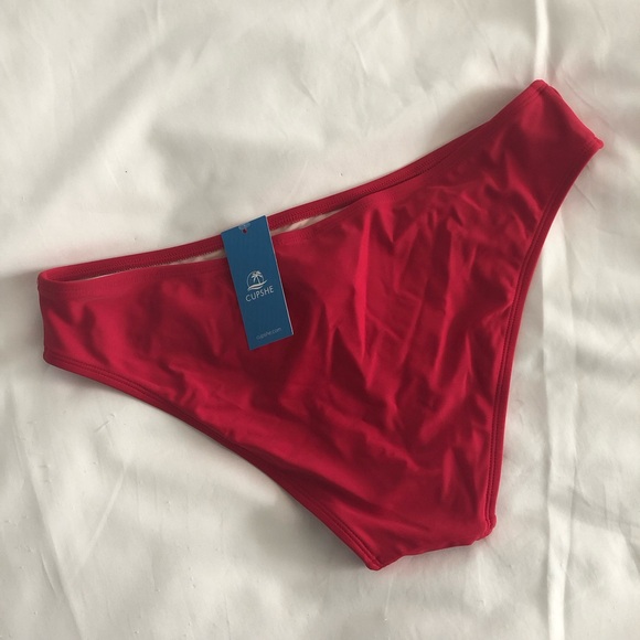 CUPSHE Red Classic Hipster Bikini Bottom Medium - Picture 2 of 6